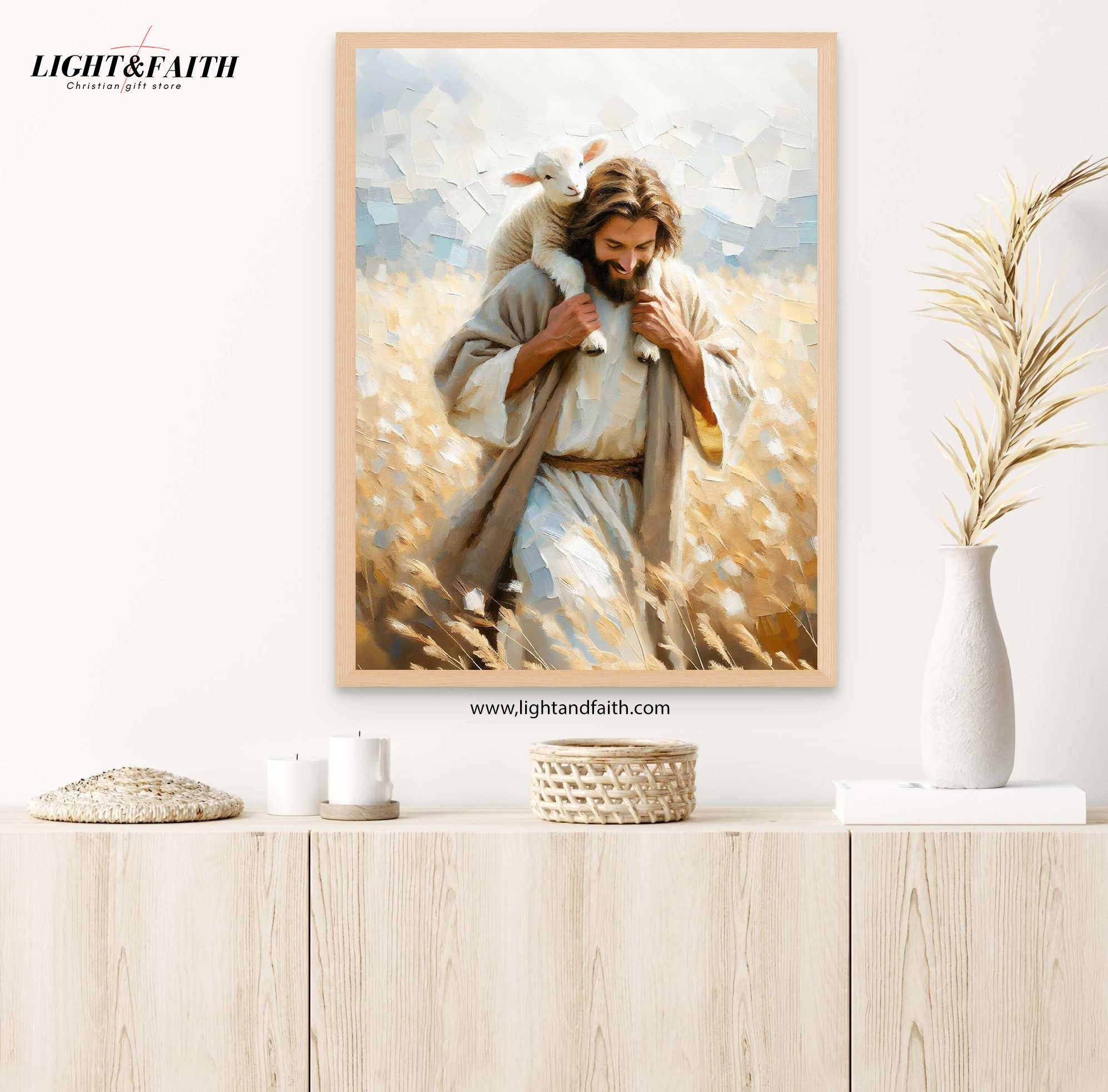 Carry You Home Poster, Modern Christian Poster, Christian Poster, Jesus and Lamb, Leave the 99 Art Poster, Bible Art Poster